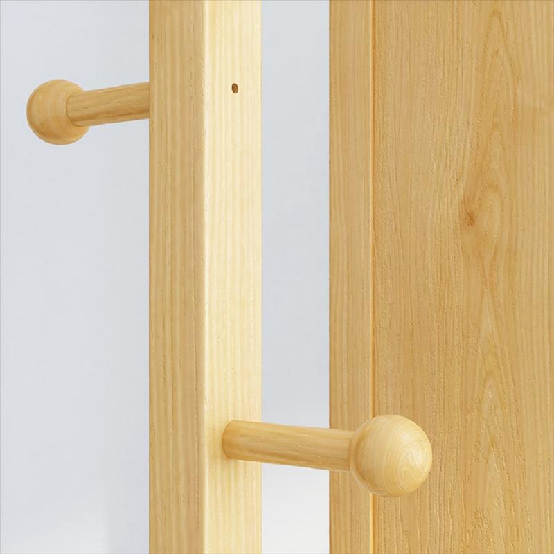 Natural Wood Multi-function Coat Tree with Dressing Mirror